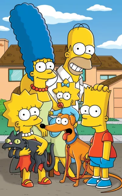 The Simpsons Family HOMER MARGE MAGGIE BART 30X20 Inch Canvas Framed WALL ART UK