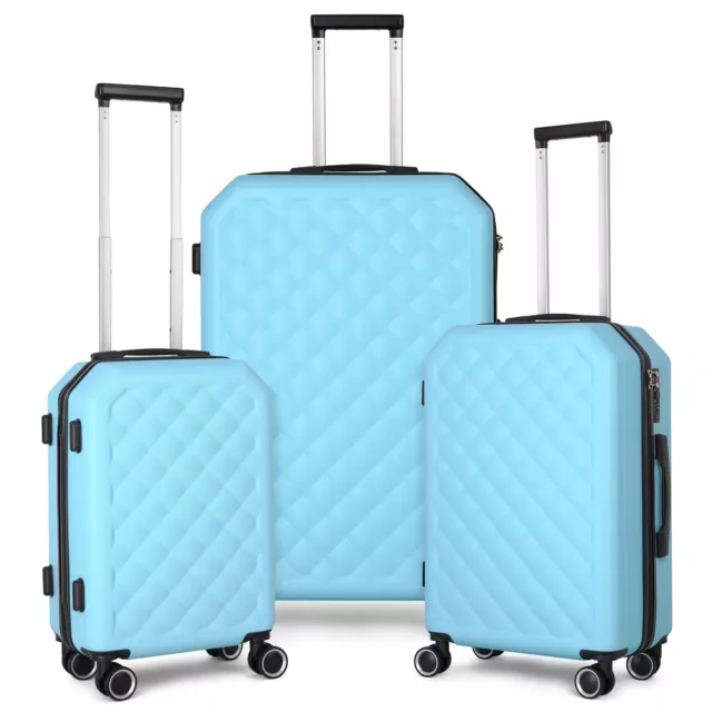 3 PCS Fashion Luggage Set Trolley Suitcase Set 20/24/28" Wheeled Travel Case TSA