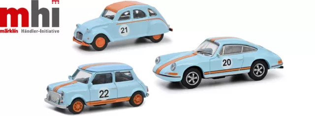 Schuco 452671600 MHI Citroën, Mini, Porsche 3er-Set Vintage Raceing 1:87 Neu/OVP