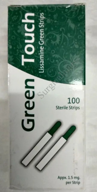 Nuovo 3 Scatole Lissamine Green 1.5mg Strisce Oftalmiche Sterili 100 Strisce