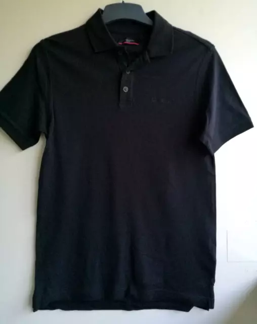 Pierre Cardin Paris Ladies Unisex Teens Polo Shirt Black 100% Cotton Size Xs