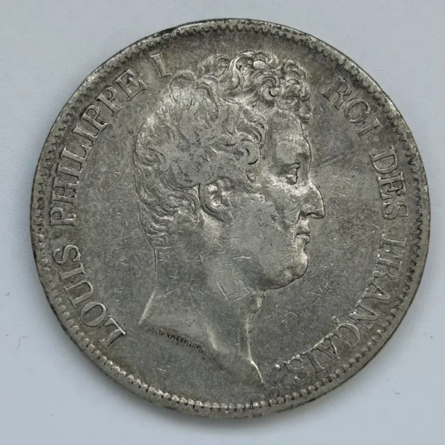 5 Francs Louis-Philippe Ier 1830 B Rouen - Tranche en Creux - Argent
