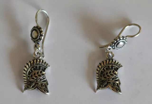 Corinthian Helmet Silver Earrings - Greek Spartan Warriors - Persian Wars