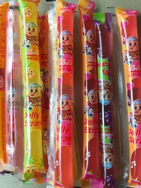 FAMOUS TIKTOK CHALLENGE 10 Jelly Strips Straws Sticks FREE SHIP Tik Tok  Candy $11.99 - PicClick