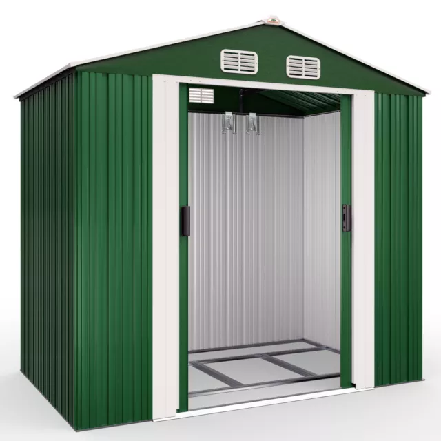 Abri de jardin Cabane en métal vert 210 x 132 x 186 cm Cabanon rangement outils