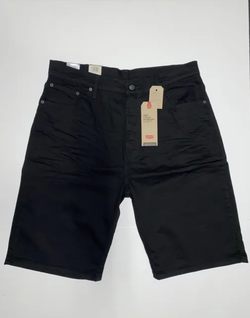 New Levis Mens 569 Loose Straight Shorts Size 36 Black Stretch