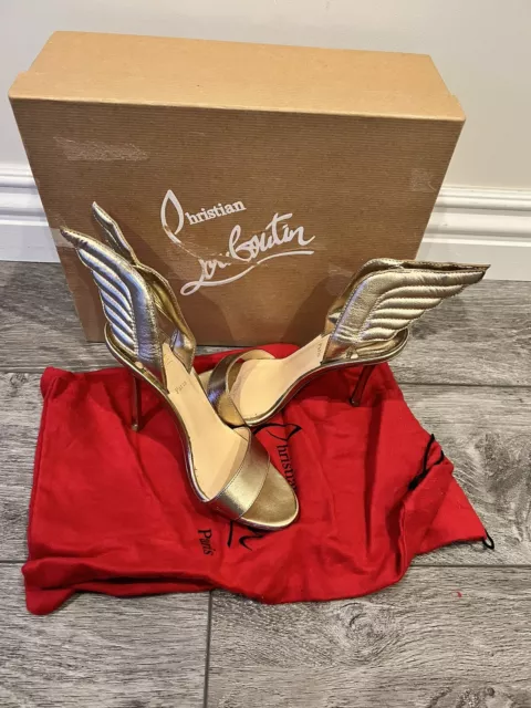 Christian Louboutin Samotresse 100 Napa Laminata - Light Gold - Size 36 2