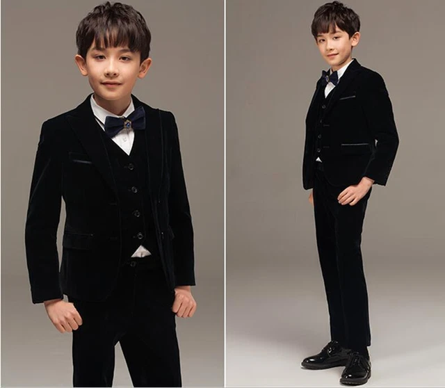 Boys Suit 3 Piece Party Prom Suit Velvet Wedding Suit Page Boy Suit Dinner Suit