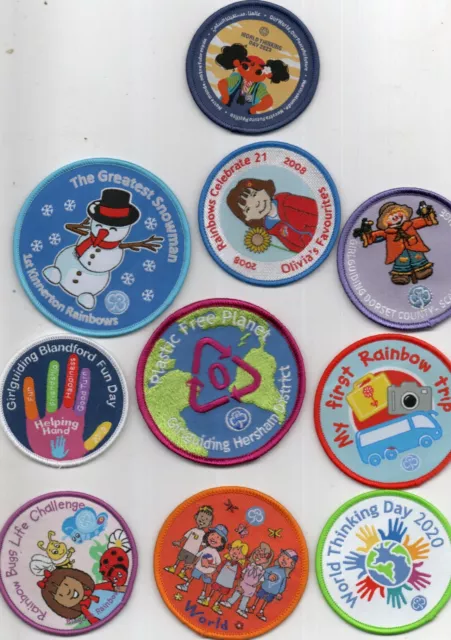 10 Different  Brownies Girl Guides Sew On Badges New Various Topics  Lot 2