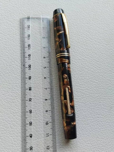 Vintage Kingswood Eversharp Fountain Pen With 14 Ct Gold Nib Black Gold Marbled