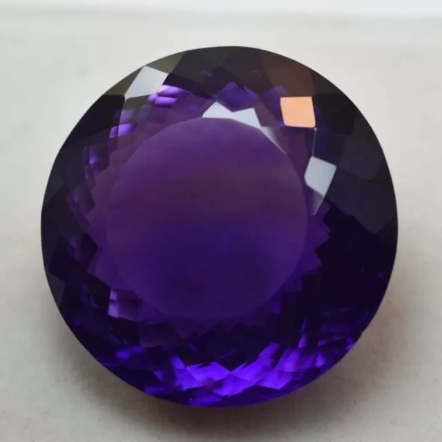 Grande ametista viola da 77,35 CT, pietra preziosa sfusa a taglio rotondo,...