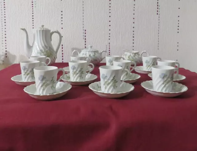 service a café à moka 11 tasses porcelaine de limoges Haviland torse margaux