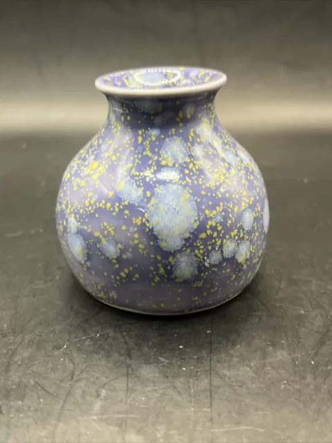 Art Pottery “momma’s” Small Vase Crystalline Glaze Lilac Unsigned