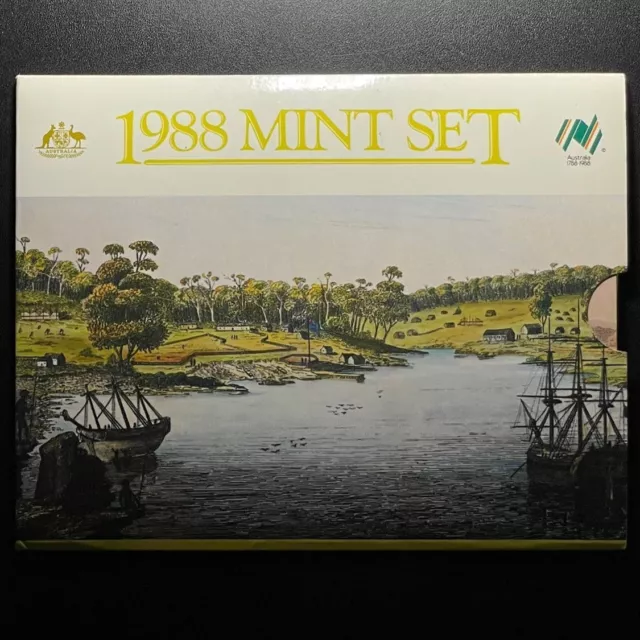 Royal Australian Mint 1988 Mint Set—eight coins—Cent through new 2 Dollar coin