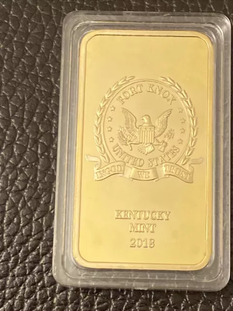 Donald Trump Fort Knox Gold Bar Plated Bar Bullion. Great Item