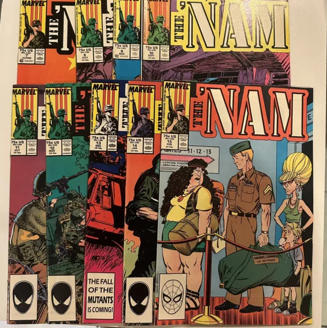The ‘Nam #7-15 9-issue run VF some with Michael Golden art Marvel Comics 1987