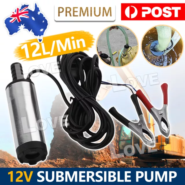 DC 12V Submersible Pump for Oil Water Oil Diesel Fuel Transfer Pump Refueling AU