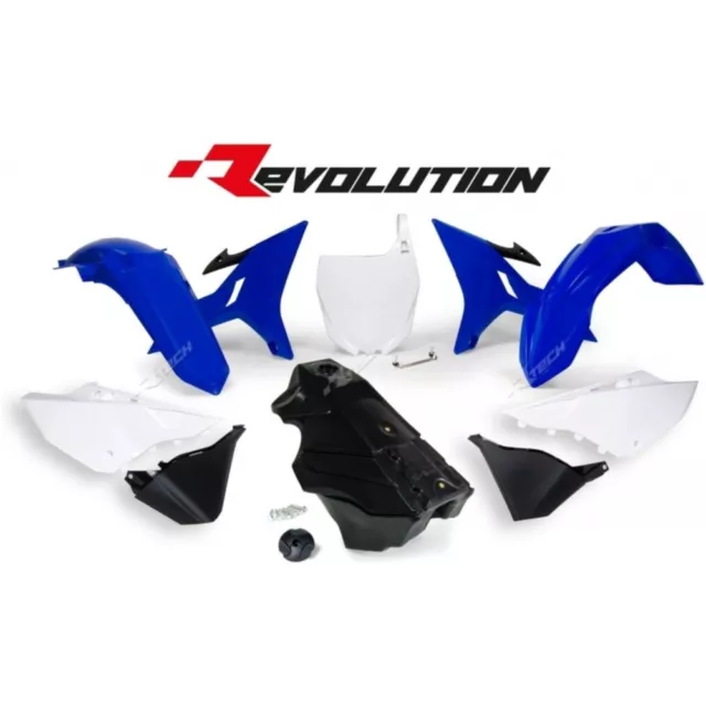 Kunststoff-Kit Revolution + Tank Originalfarbe blau/schwarz Yam. YZ125/250 RAC