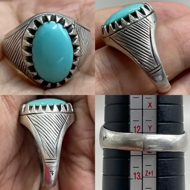 Wonderful Nishapur natural turquoise old Silver unique Ring
