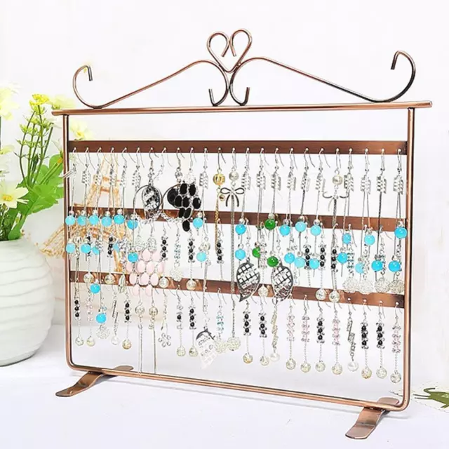 Wall Mount Jewelry Organizer Earring Necklace Holder Hanging Rack Display Stand