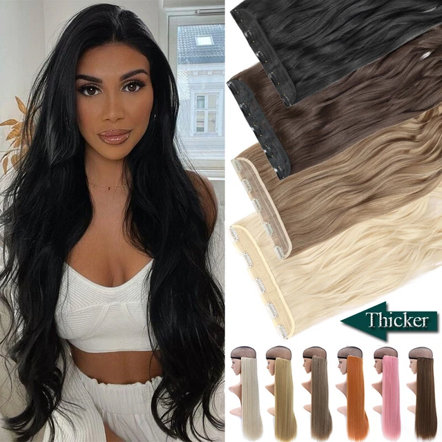 Estensione capelli lunghi spessi clip in hair extensions testa piena ombra pezzo di capelli