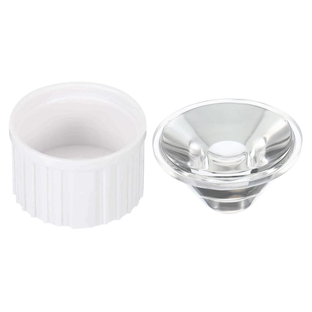 8 Set 20mm 45 Degree Acrylic Optical LED Lens with White Holder for LED Light