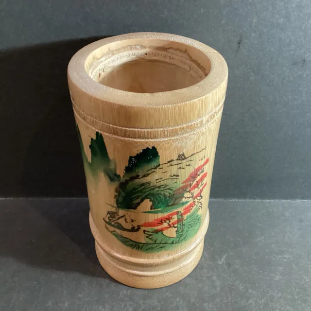 Vintage Chinese Bamboo Brush Pot