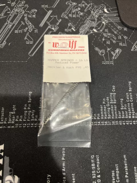 Heckler & Koch Hk P9S .45 Hammer Spring Complete Hk  Wolff 16Lb Reduced Power