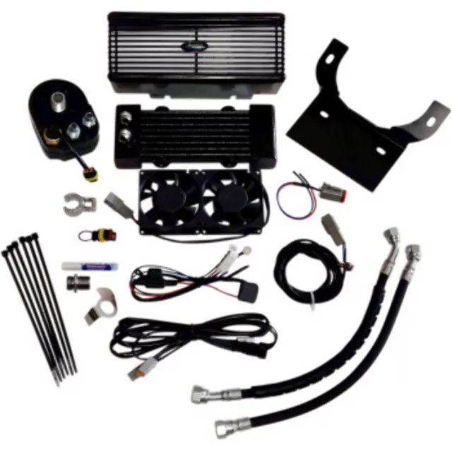 3.0 Black Ultracool The Reefer Oil Cooler Dual Fan Regulator Kit Harley Touring