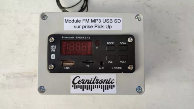 Module, Tuner FM, Lecteur MP3 SD BLUETOOTH, pour poste de radio TSF sur prise PU