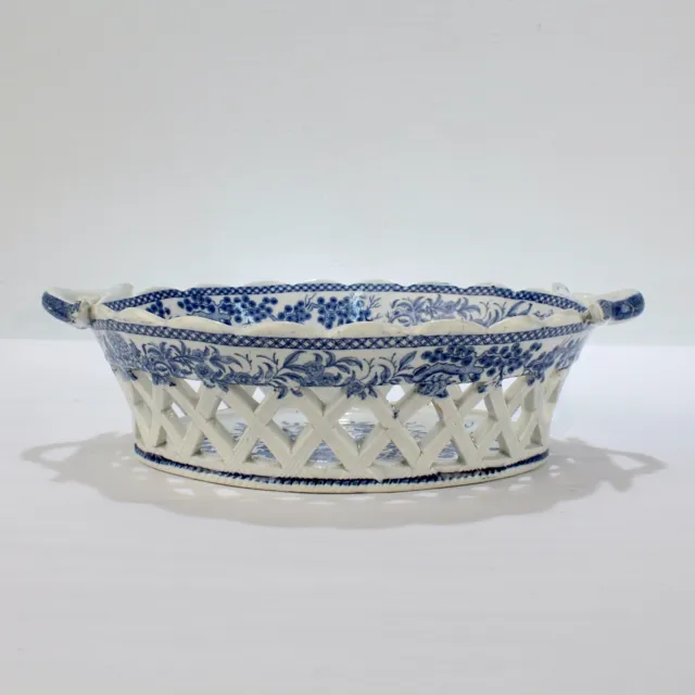 Antique Staffordshire Creamware or Soft-Paste Porcelain Reticulated Basket - PC