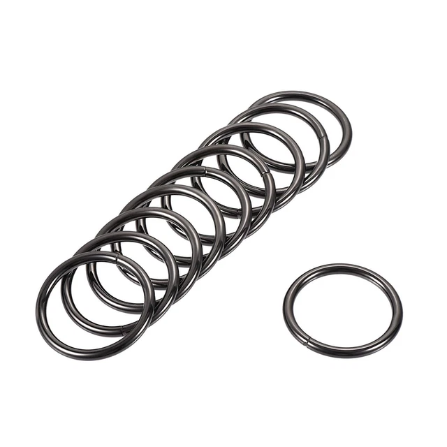 Metallo O Ring 32mm (1,26") ID 3,8mm Spessore Ferro Anelli Nero 10pz