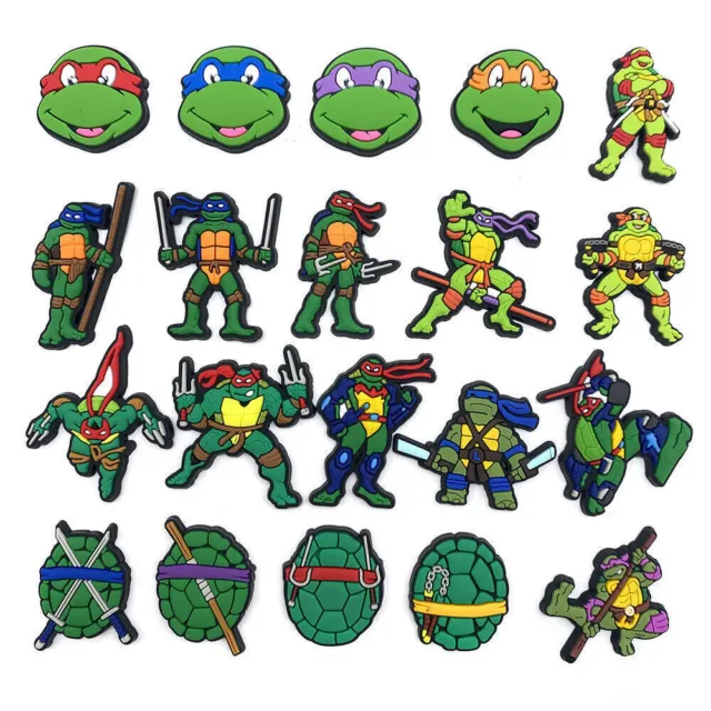 20x Teenage_Mutant Ninja Turtles Cartoon Shoes Charms Decor For Croc And Jibbitz