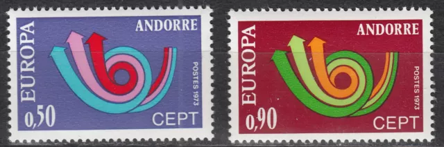 Andorra fr. No 247-248** Europa CEPT 1973
