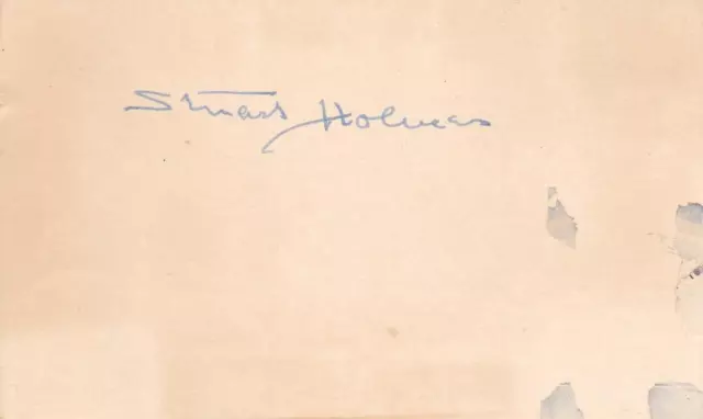 STUART HOLMES d1971 Signed 3x5 Index Card Actor/4 Horsemen of Apocalypse COA