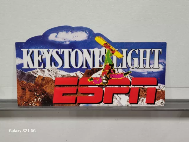 Vtg 1997 Keystone Light Beer ESPN X GAMES Metal Embossed NOS Sign 90s Skydiving