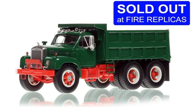 1/50 Fire Replicas Mack B61 SX Tandem Axle Dump Truck Green over Red FR97B-5 New
