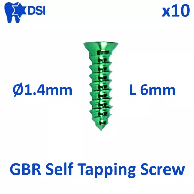 10x DSI Dental Fixture B0ne Screw Membrane Fixation GBR Surg Ø1.4mm/L6mm