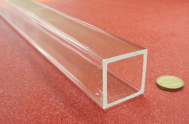 Acrylic Square Tube Clear Extruded 1.50" SQ x .125" Wall x 72" Length
