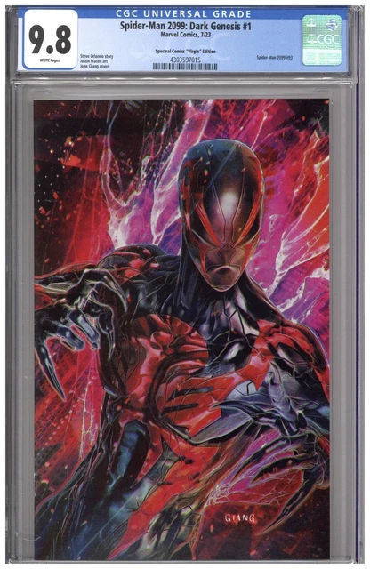 Spider-Man 2099 Dark Genesis #1 CGC 9.8 John Giang Virgin Variant Cover COA 700