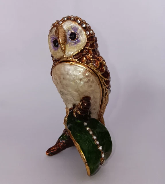 Boîte à Bijoux Vintage En Bois Laqué - Forme Chouette/Hibou