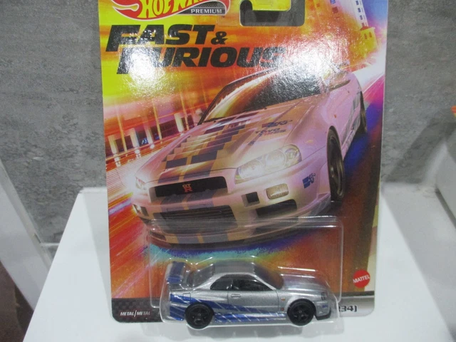 Pneumatici In Gomma Hotwheels Fast & Furious Brians Nissan Skyline Gtr Bnr34 Leghe...
