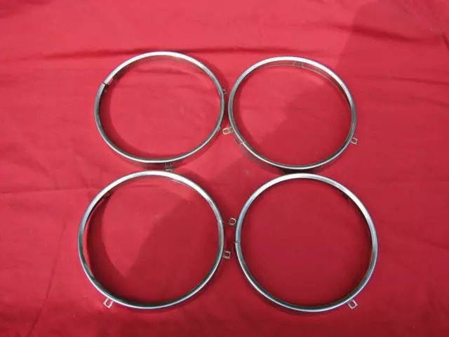 68 69 70 Chevelle Cutlass GTO original stainless headlight retaining rings 68 69 70 Chevelle Cutlass GTO original stainless headlight retaining rings