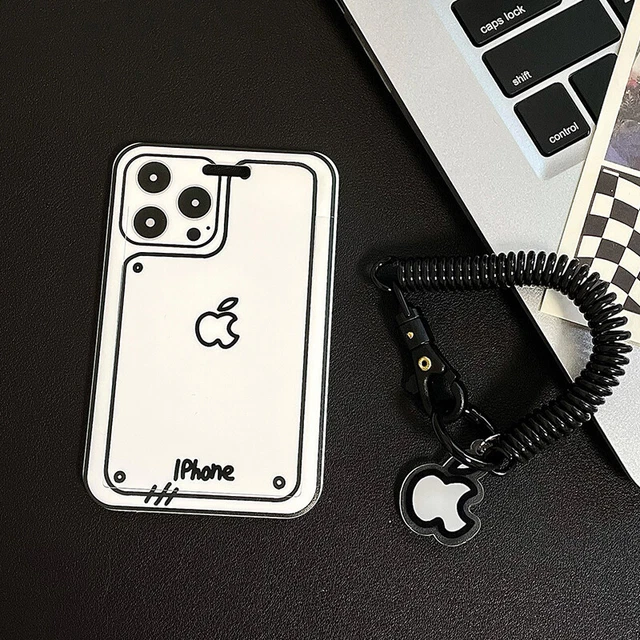 ABS Slide Photo Cards Holder Anti-lost Keyring White Protective Case Card Sl LEI