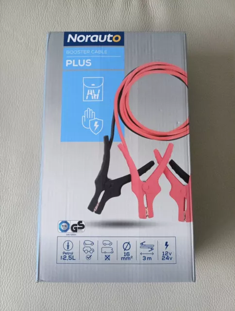 Norauto Starthilfe Kabel Überbrückungskabel NEU Booster Cable PLUS