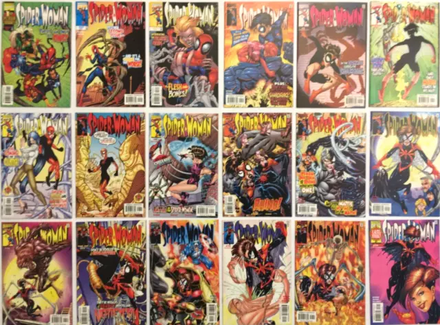 SPIDER WOMAN Marvel Comic Book Lot COMPLETE COLLECTION 1-18 1990’s MINT9.8 CGCit