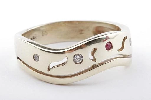 Zirkonia Rubin Ring 333 er 8k Gelbgold Gr59 #