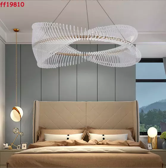 Modern Acrylic Fish Chandelier Creative Round Hanging Light Lamp Dining Room Bed