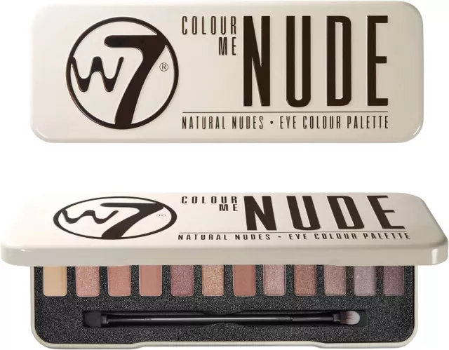 W7 Makeup Make Up Eye Shadow Palette Colour Me Nude Natural Shades 12-Piece