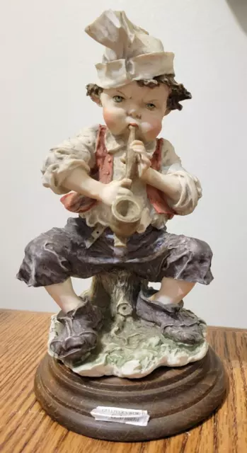 Giuseppe Armani “Gullivers World" Boy With Saxophone Horn Figurine 8.5 Inches